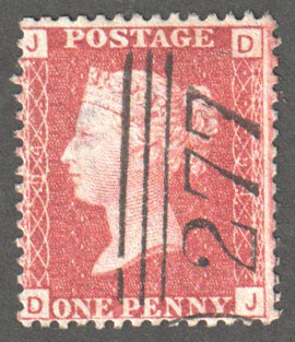 Great Britain Scott 33 Used Plate 94 - DJ - Click Image to Close